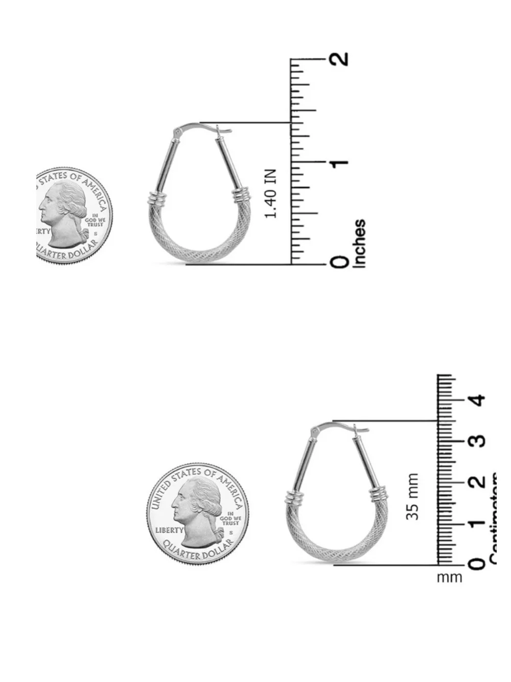 Braided Hoop Drop Earrings - Silver